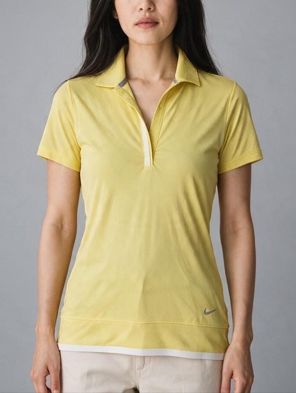 Nike Golf - Tour Performance Yellow Dri-FIT Polo Shirt Snap Button - XS